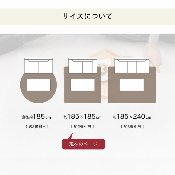 ラグのサイズについて