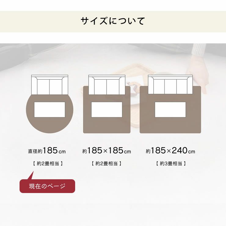 ラグのサイズについて