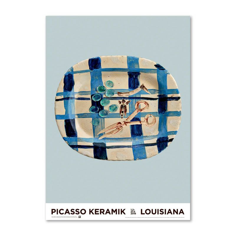 ルイジアナ近代美術館 A3ポスター「Still-Life with a Bunch of Grapes and Scissors」パブロ・ピカソ