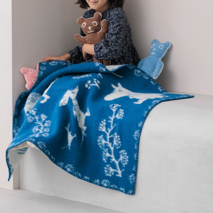 KLIPPANムーミンウィンターランドミニウールブランケットはひざ掛けにもOK