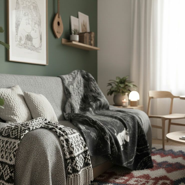 ソファで使えるクリッパン ウールブランケット