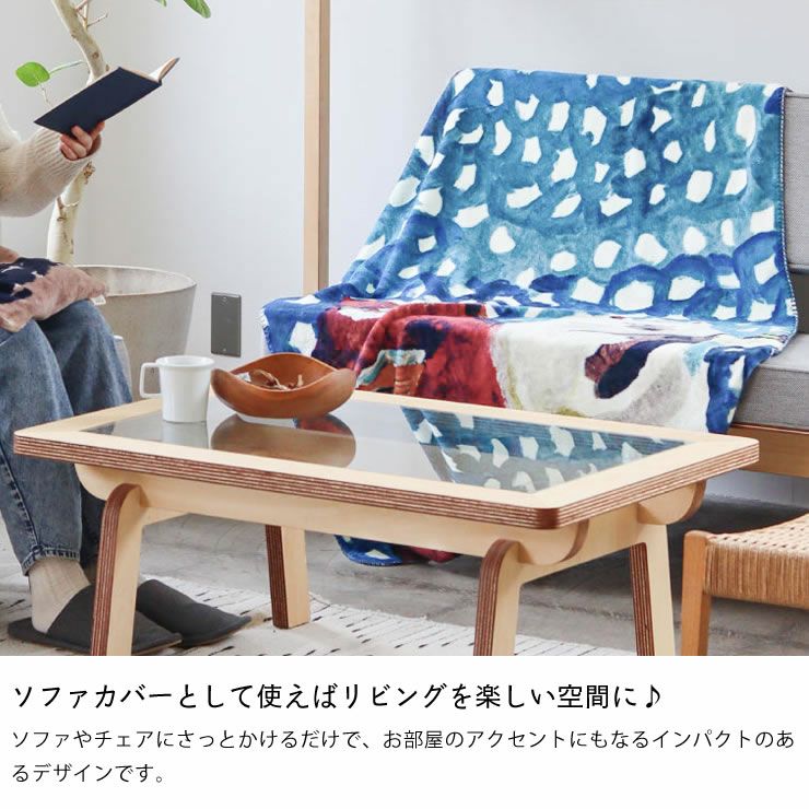ソファカバーとして使えばリビングを楽しい空間にするフリースブランケット