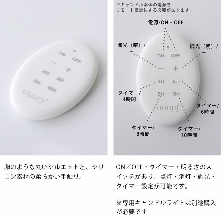 リモコンの詳細について_卵のような形とボタンについて