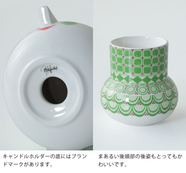 ブランドロゴの入ったオルガのキャンドル立て