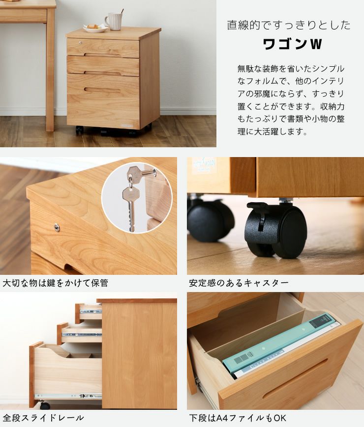 シンプルなフォルムで使いやすいワゴン