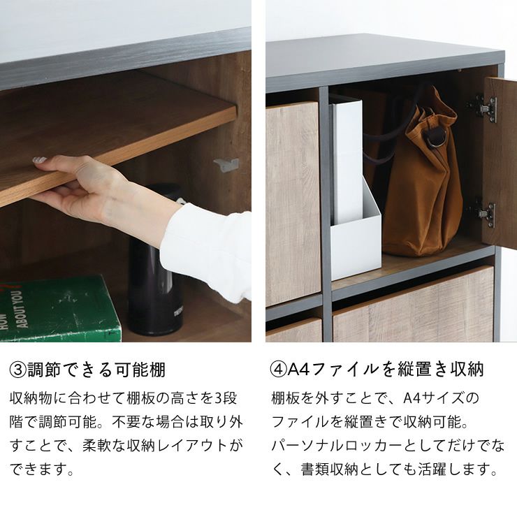 A4サイズも収納できるパーソナルロッカー